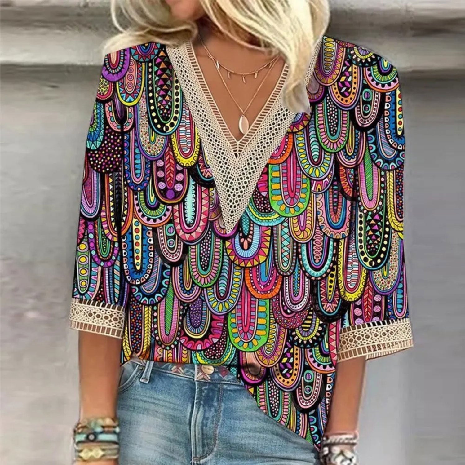Bluse mit V-Ausschnitt - Merel