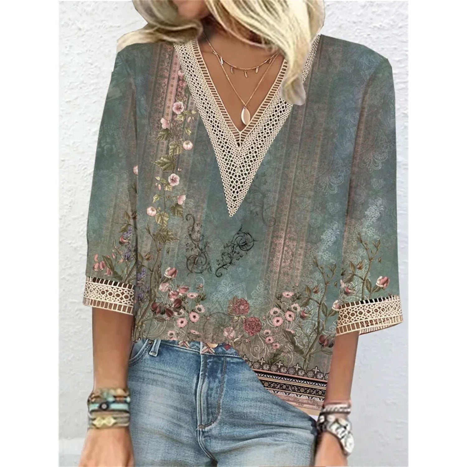 Bluse mit V-Ausschnitt - Merel