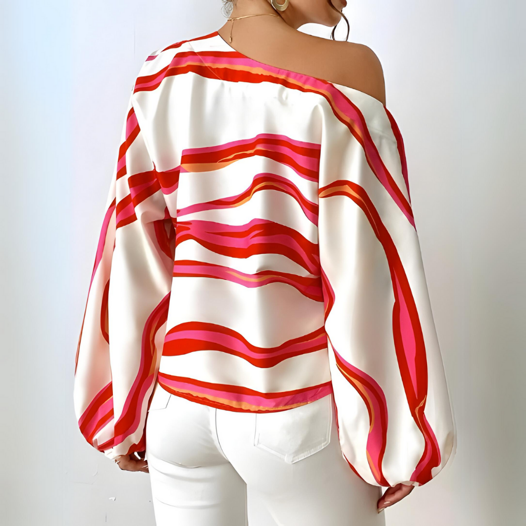 Linum - Trendige Schulterfreie Bluse mit Streifen
