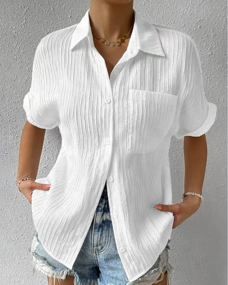 Bonafita Meritt – Komfortable Bluse mit kurzen Ärmeln und Hemdkragen