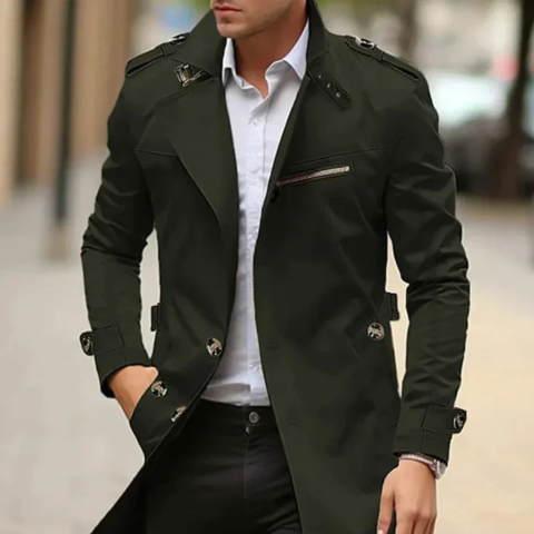 Rovert | Herren Klassische Winter Trenchcoat | Langer