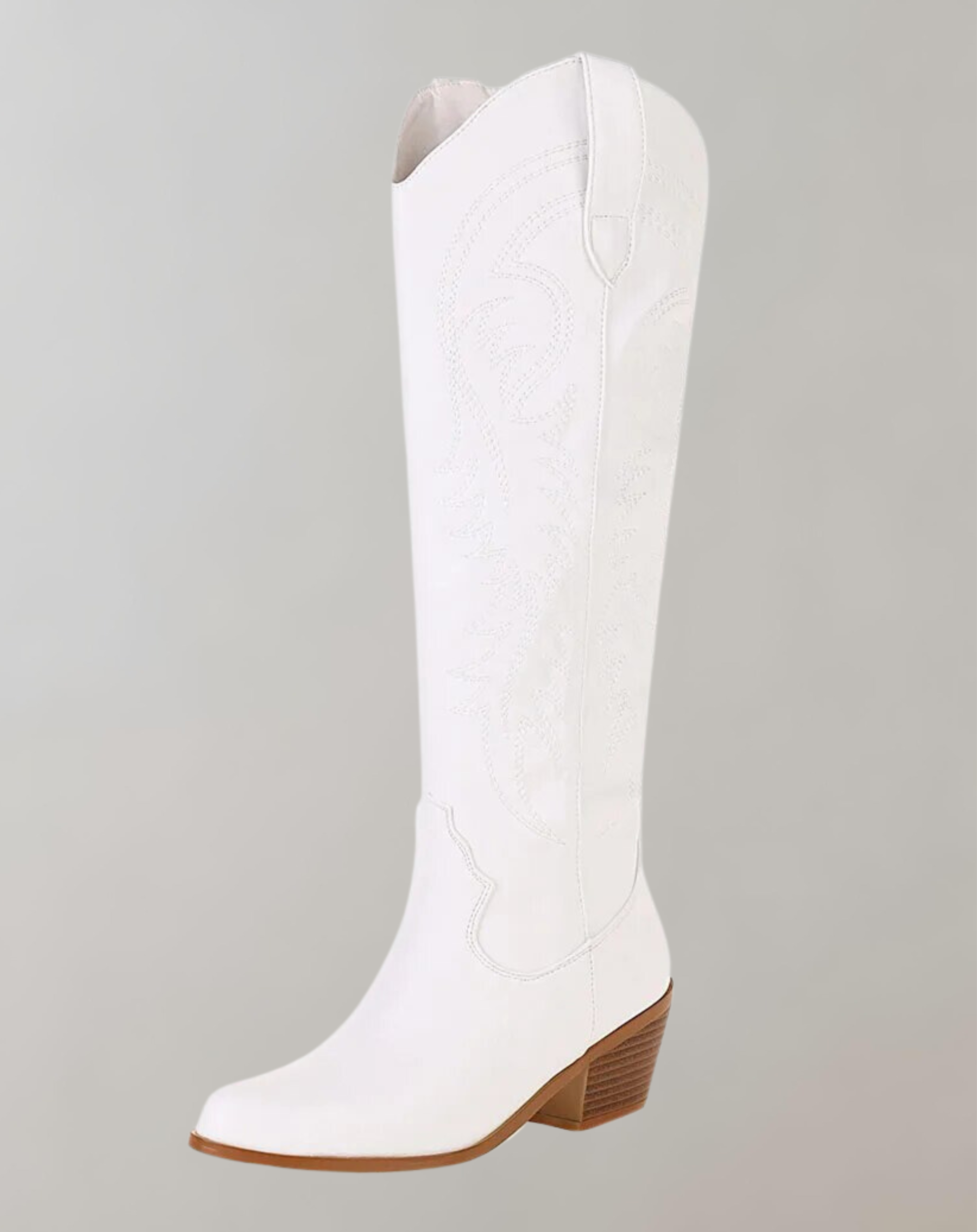 Kniehohe Stiefel Damen Leder Bestickt