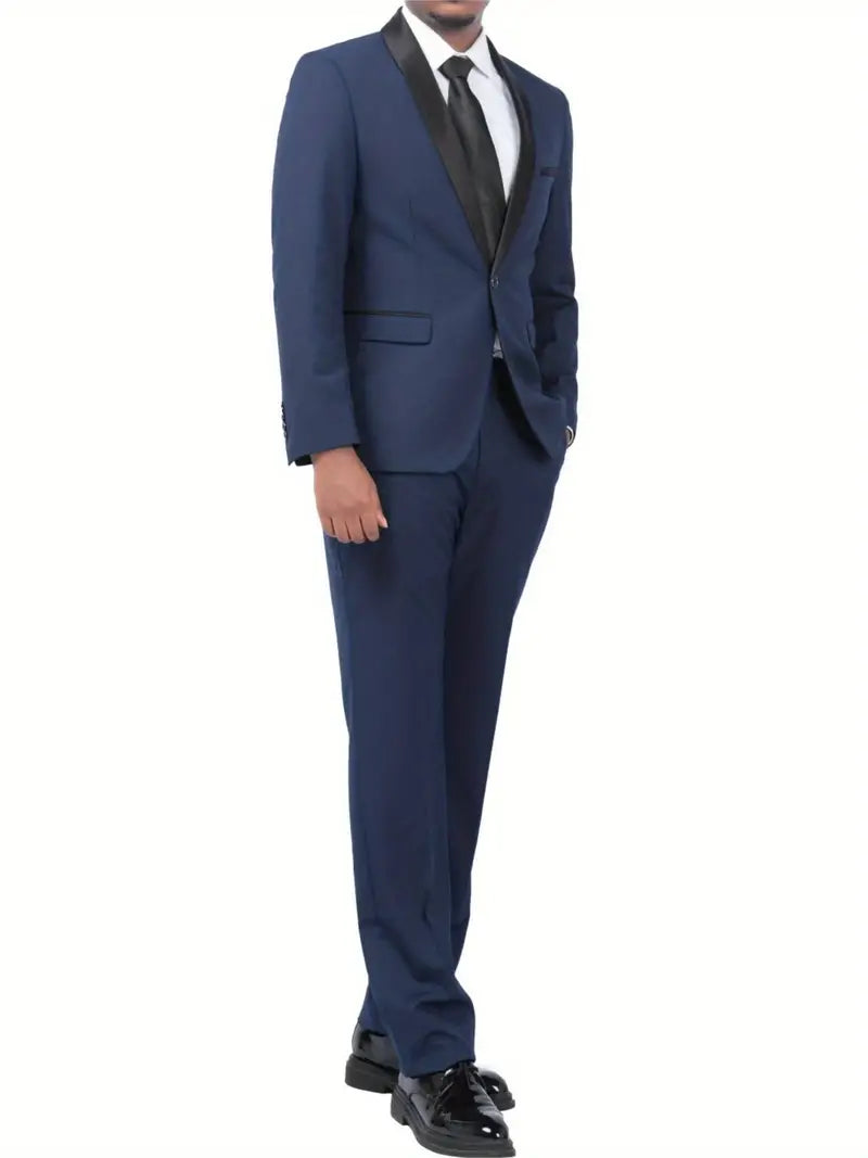 Business Formal Ein-Knopf-Blazer Plus Anzughose