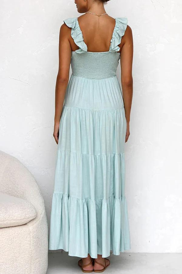 Alina | Elegantes gestuftes Maxikleid für mühelosen Sommerstil