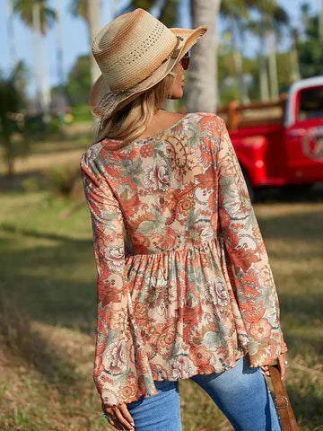 Kendall - Oberteil mit V-Ausschnitt und Blumenmuster