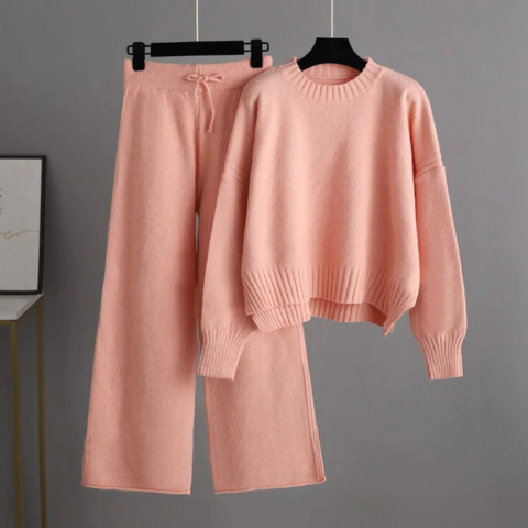Adani | Damen Winter Zweiteiler Gestrickt Satz | Pullover und Hose