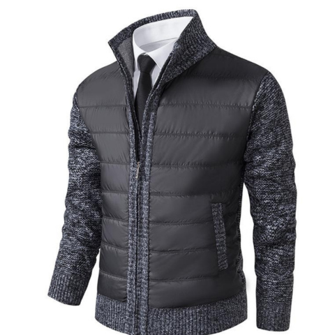 Garlou | Herren Lässige Reißverschluss Hybrid Winterjacke | Warme