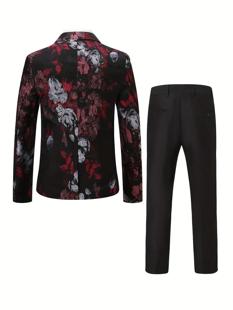 Dreiteiliges Jacquard-Kleid Anzug Set