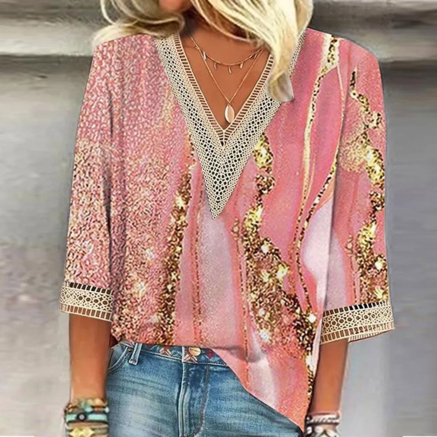 Bluse mit V-Ausschnitt - Merel
