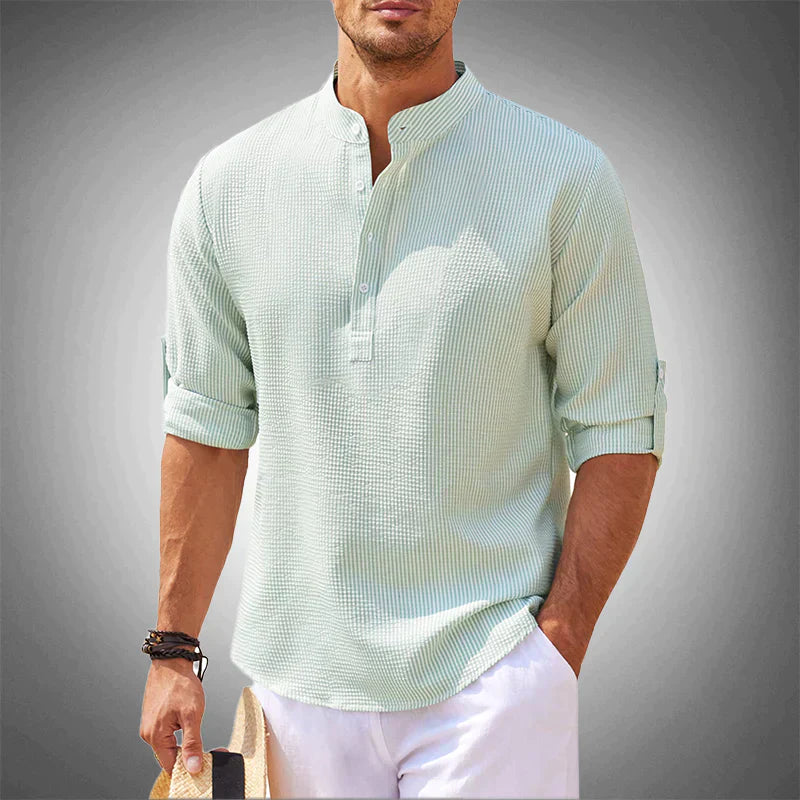 Herrenhemd Slim Fit Baumwolle - Atmungsaktives Langarm Hemd für Sommer und Freizeit