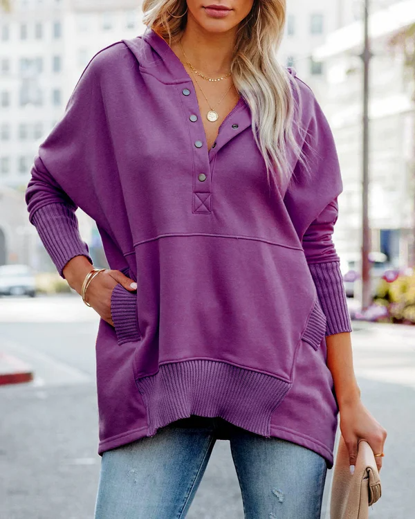 Amara - Lässige Herbst V-Ausschnitt Hoodie für Damen