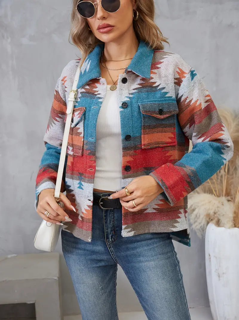 Romy | Aztek Muster Ethno-Jacke
