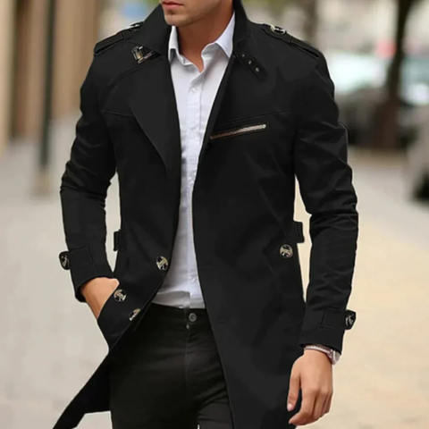 Rovert | Herren Klassische Winter Trenchcoat | Langer