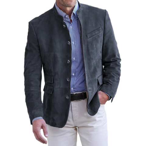 Romano | Herren Klassische Knopfleisten-Jacke | Langarm