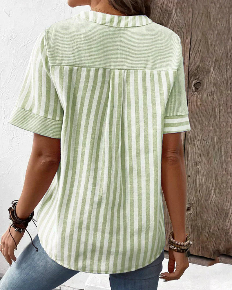 Barbara - Elegante Bluse mit Kunsthandwerksdruck für Damen