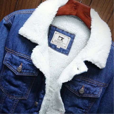 Liame | Herren Lässige Jeans Jacke | Warme