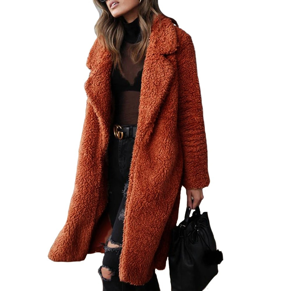 Catharina – Schicke Damen Teddyfleece Jacke | Warmer Kurzmantel mit hohem Kragen