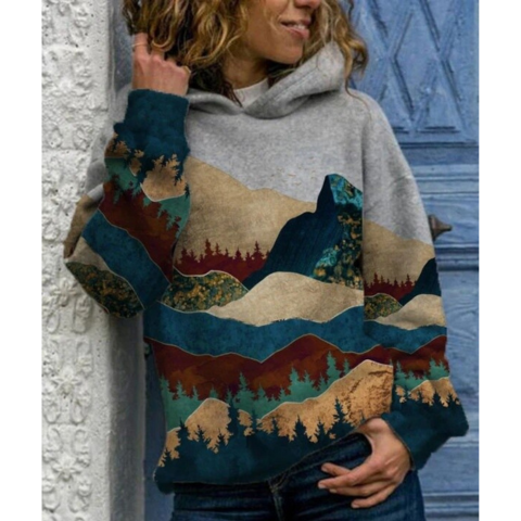 Marielle | Damen Stylische Winter Kapuzenjacke | Bedruckt