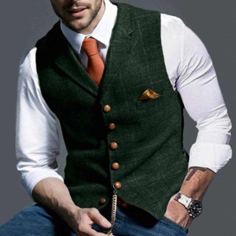 Kian | Herren Elegante Karo-Weste