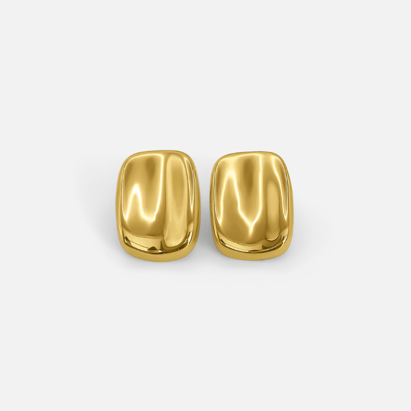 Goldene Rechteckige Ohrstecker – Minimalistische Eleganz für jeden Anlass
