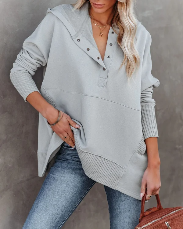 Amara - Lässige Herbst V-Ausschnitt Hoodie für Damen