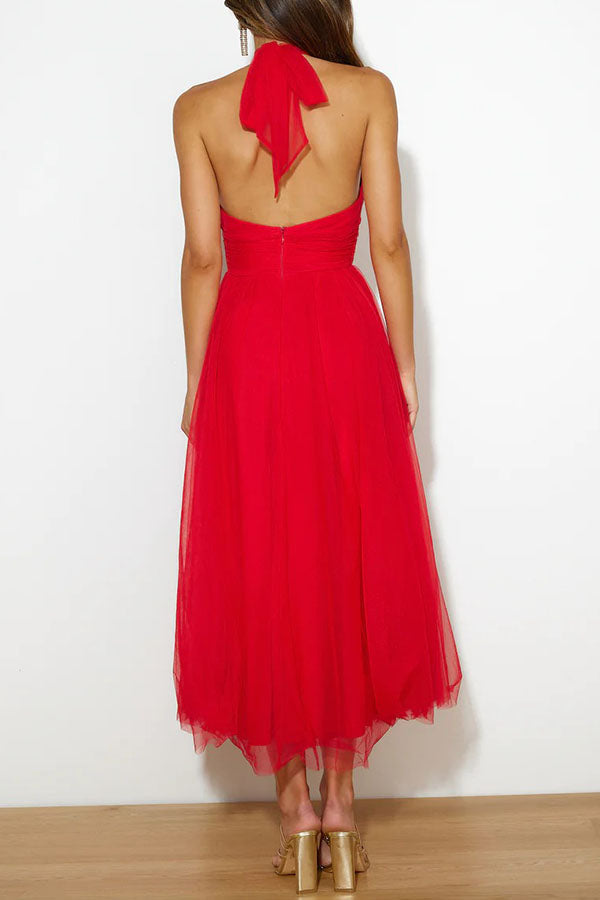 Helena | Elegantes Langes Kleid mit Bedecktem Rücken
