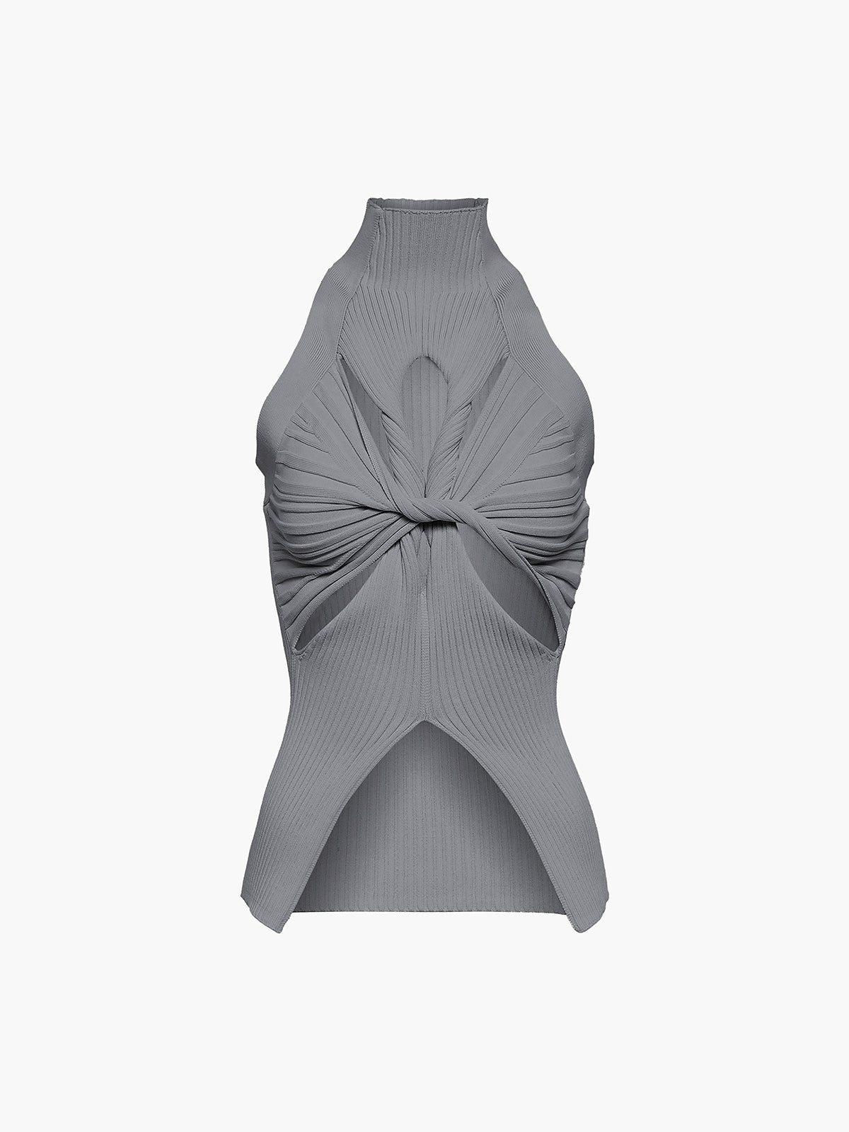 Anya | Geripptes Mockneck-Top mit Cutout