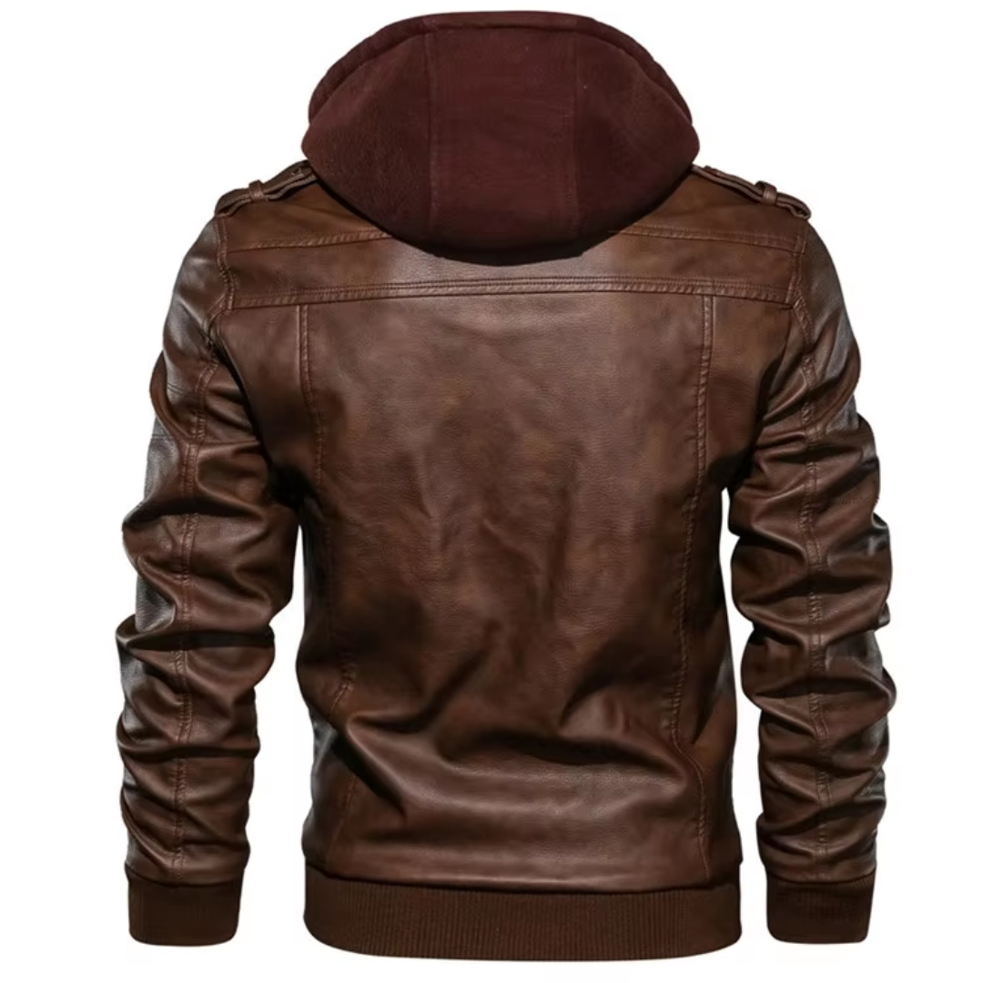 Rowan - Lederjacke mit Kapuze