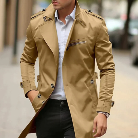 Rovert | Herren Klassische Winter Trenchcoat | Langer