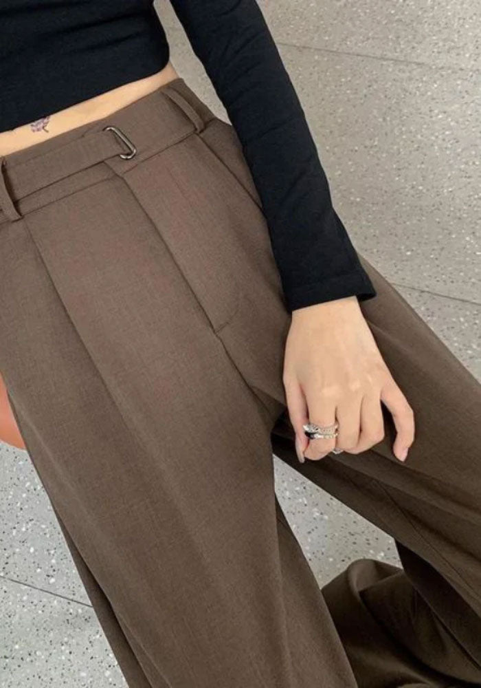 Schicke Damen Leinenhose mit Schnalle - Allison