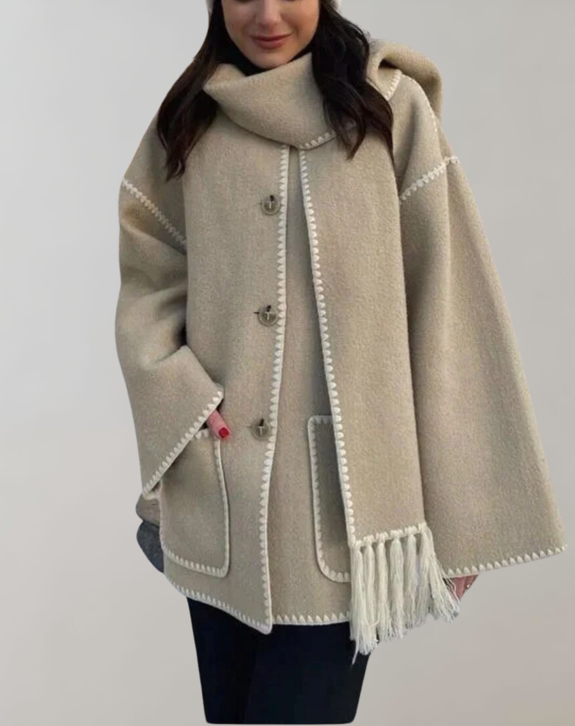 Selena™ - Stilvoller Mantel mit Schal