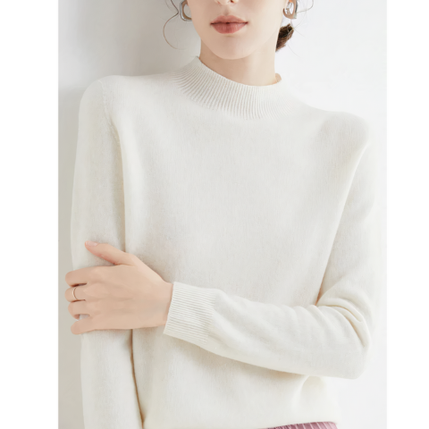 Zollana | Damen Warme Kaschmir Pullover | Halb-Rollkragen