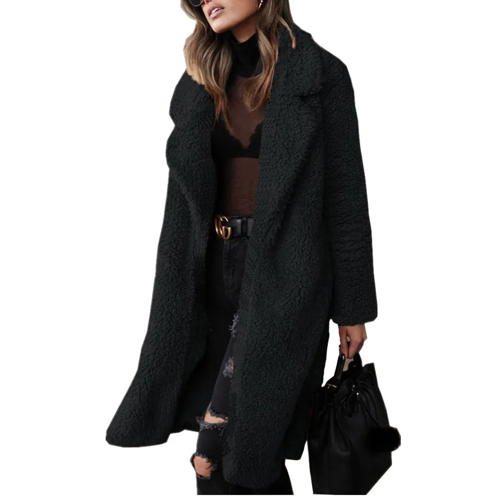 Catharina – Schicke Damen Teddyfleece Jacke | Warmer Kurzmantel mit hohem Kragen