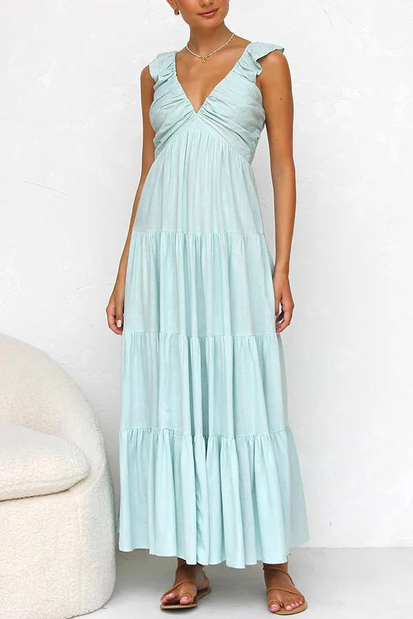 Alina | Elegantes gestuftes Maxikleid für mühelosen Sommerstil