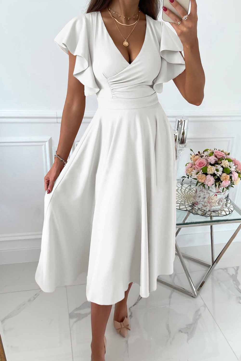Sophee | Elegantes Sommer-V-Ausschnitt-Kleid