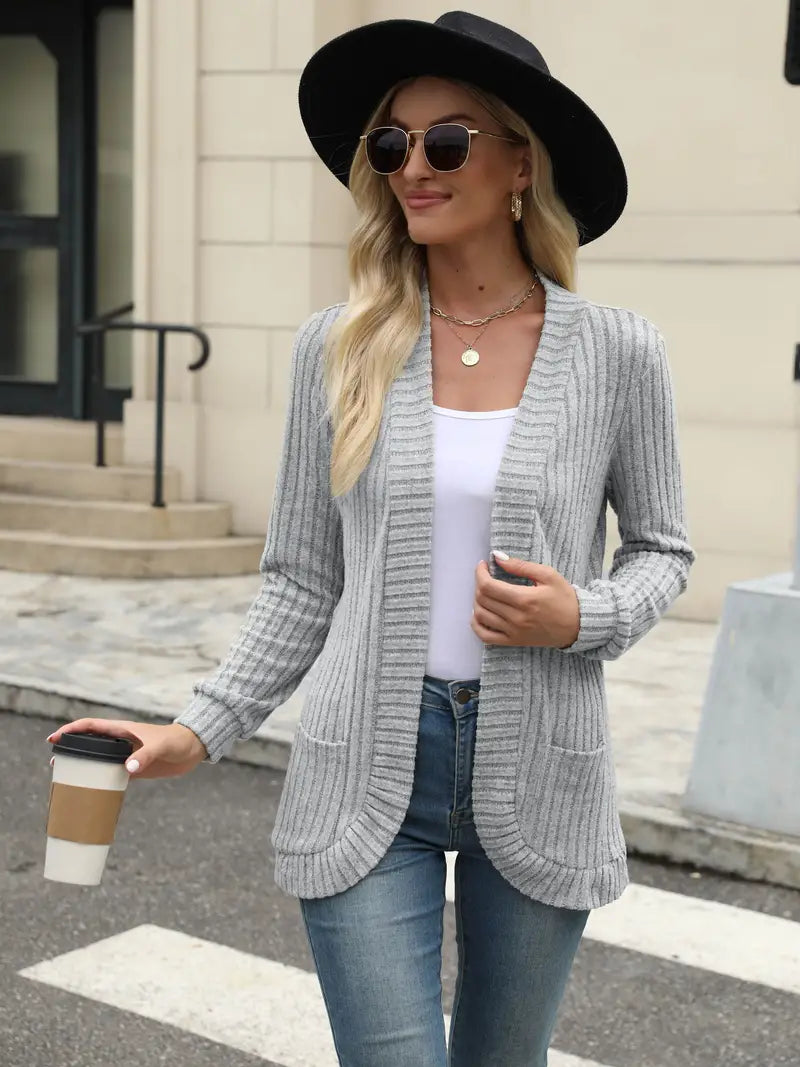 Daisy - Lässige Herbst Strickjacke mit Taschen für Damen