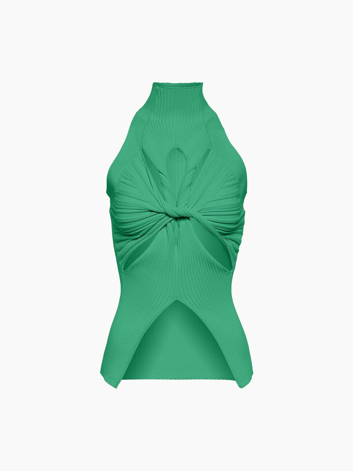 Anya | Geripptes Mockneck-Top mit Cutout