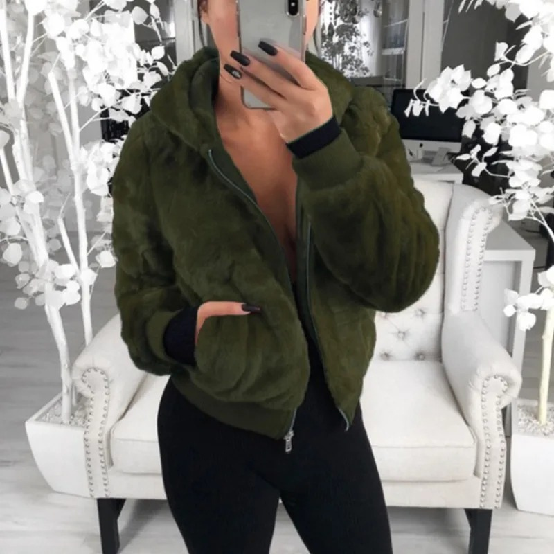 Elvier | Modische Teddy-Fleecejacke