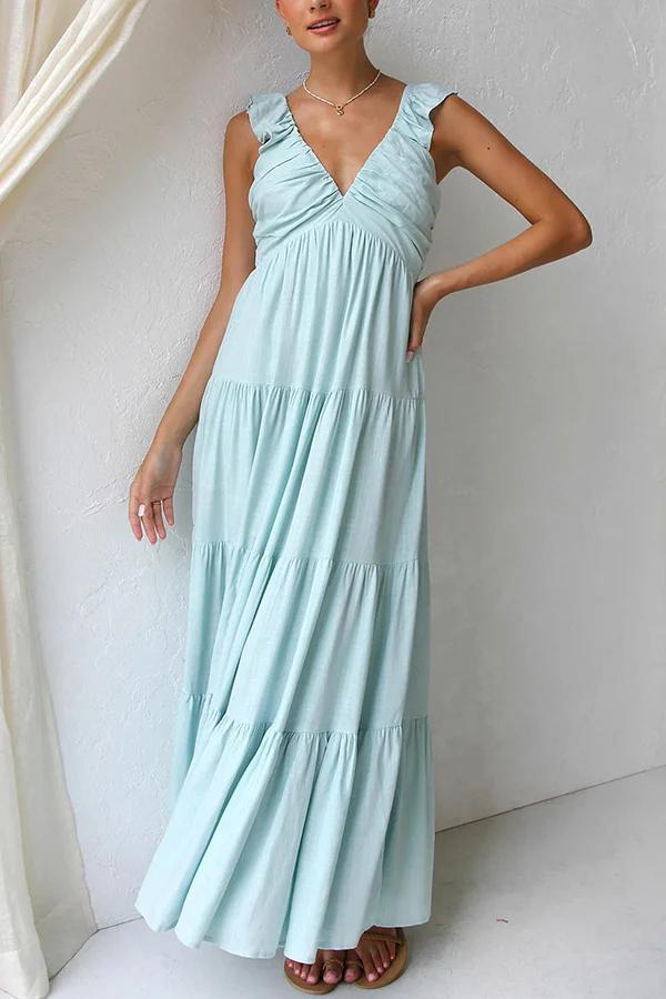 Alina | Elegantes gestuftes Maxikleid für mühelosen Sommerstil
