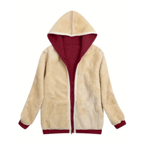 Gene | Damen Stylische Winter Kapuzenjacke | Reissverschluss