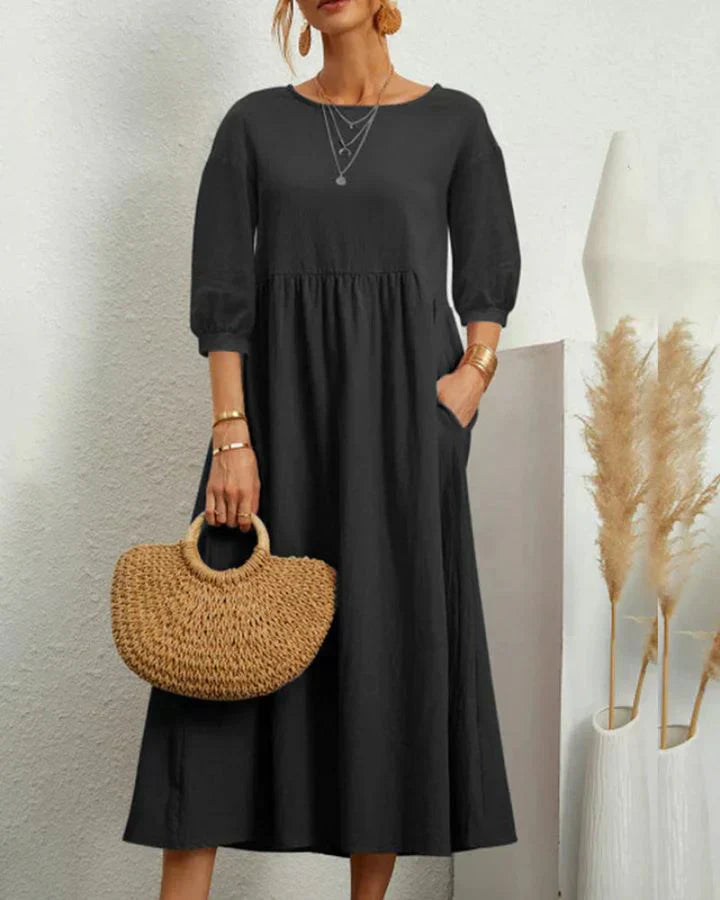 Kleid mit eleganten Dreiviertel Ballonärmeln