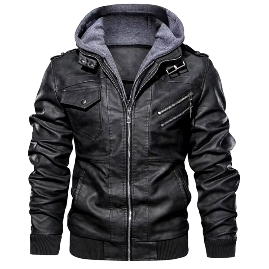 Rowan - Lederjacke mit Kapuze