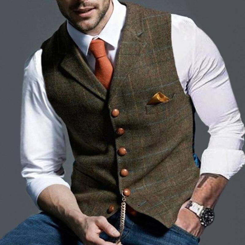 Kian | Herren Elegante Karo-Weste