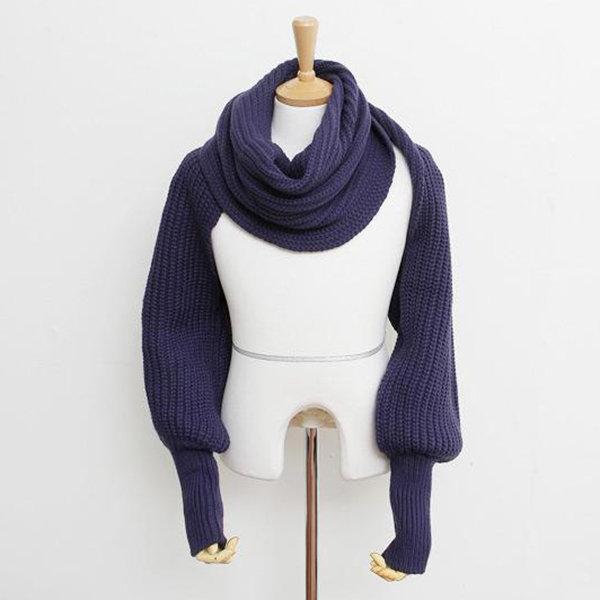 Wassti | Unisex Warmer Strickschal mit Ärmeln