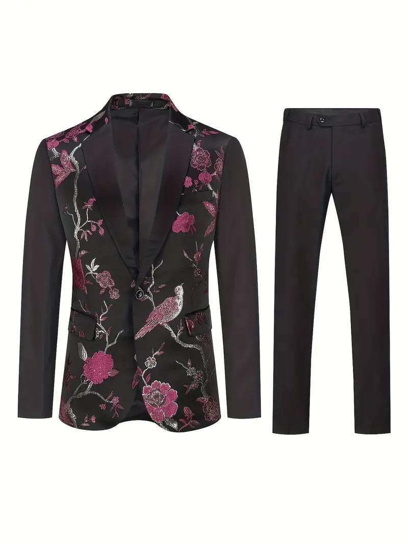 Jacke mit Blumenstickerei & Hose mit Kleid