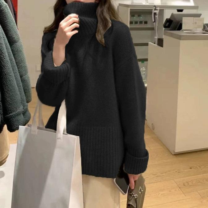 Genesis - Klassischer Winter-Hochgeschlossener Strickpullover für Damen