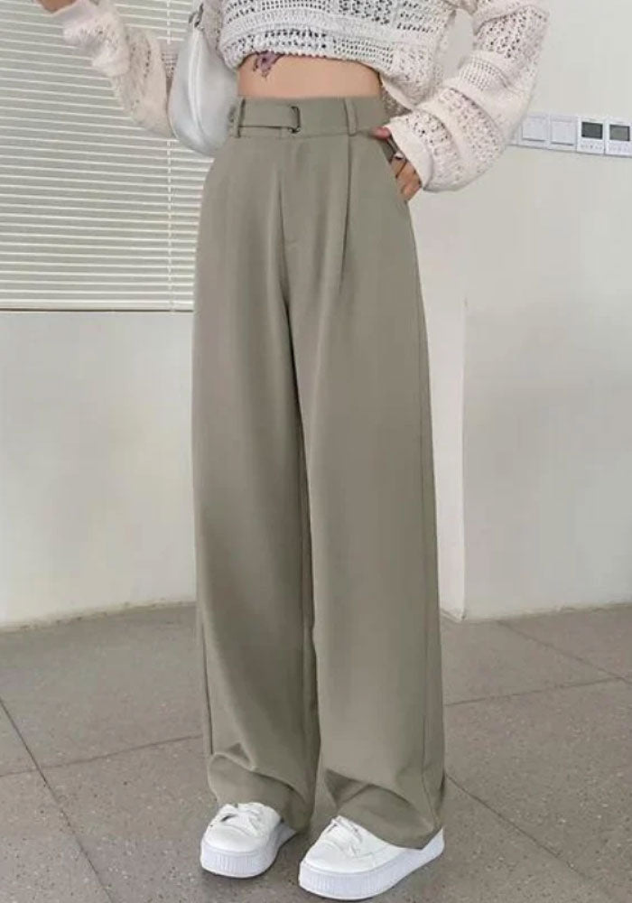 Schicke Damen Leinenhose mit Schnalle - Allison