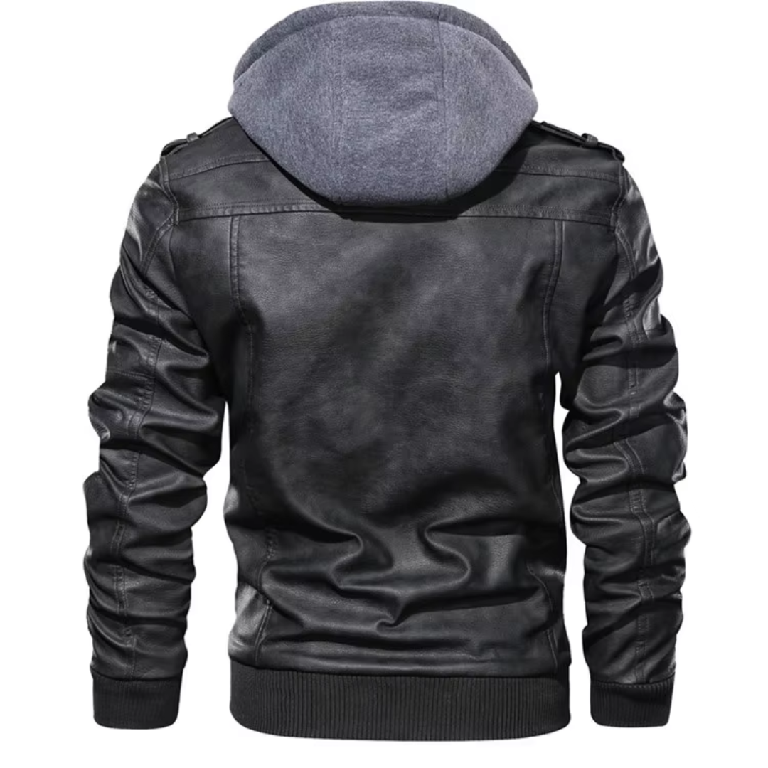 Rowan - Lederjacke mit Kapuze