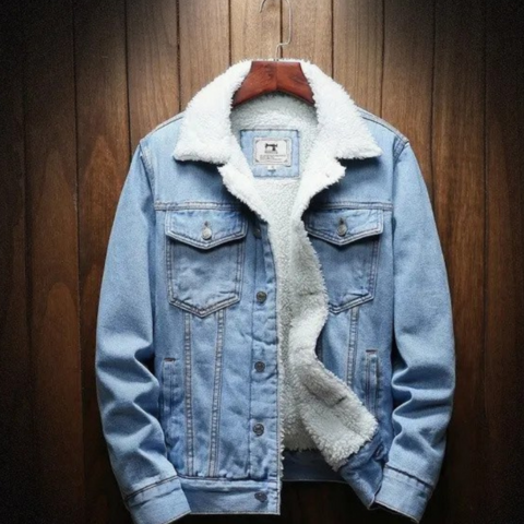 Liame | Herren Lässige Jeans Jacke | Warme