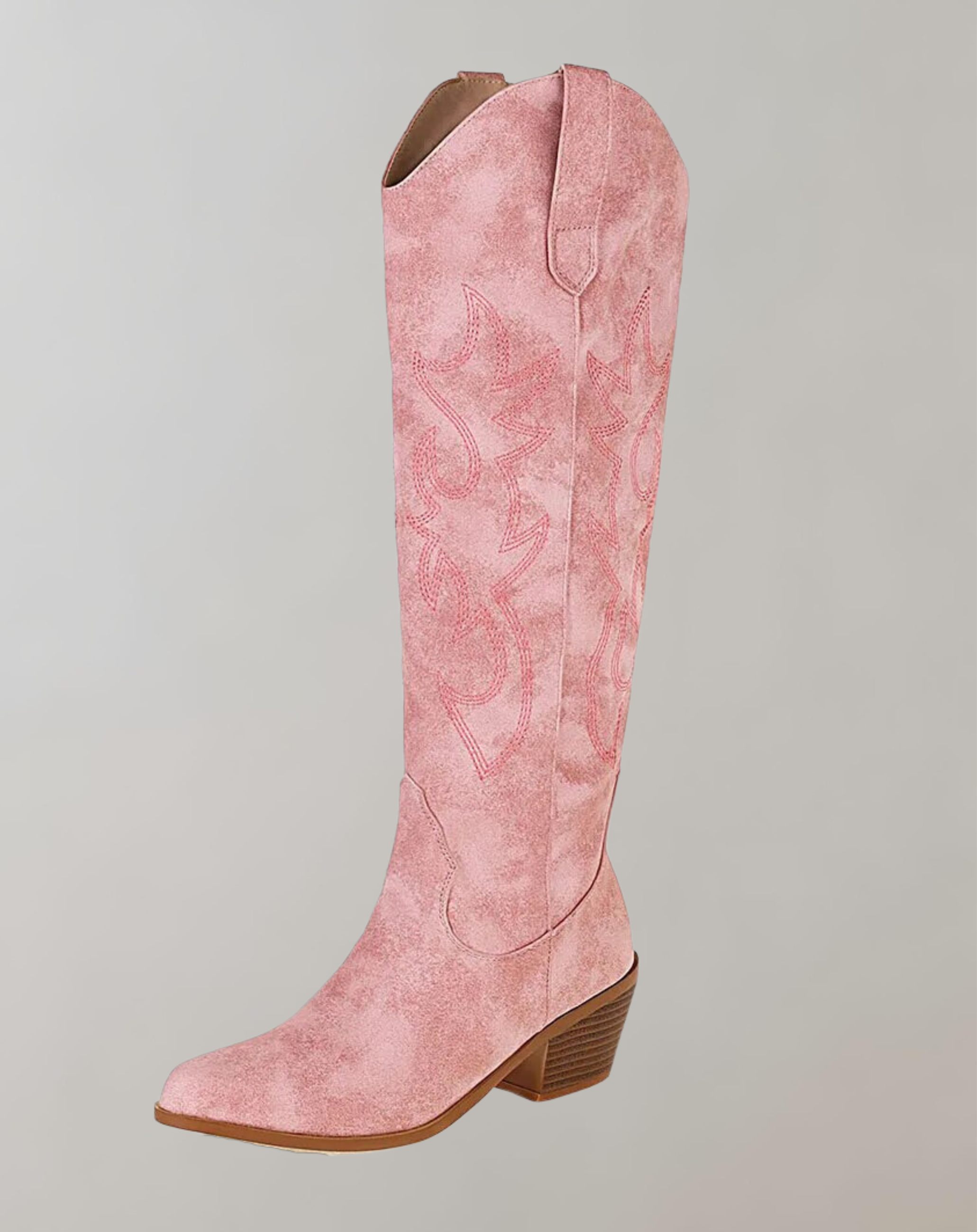 Kniehohe Stiefel Damen Leder Bestickt